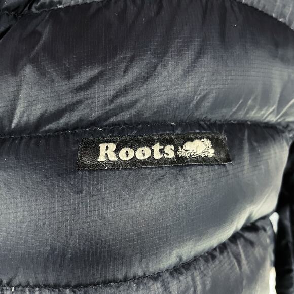 ROOTS Packable Black Down Hooded Puffer Jacket Size S - Picture 3 of 10